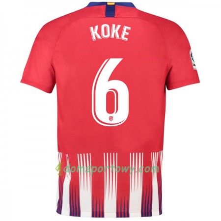 Koszulka Atlético Madryt Koke 6 Domowe Koszulki Piłkarskie 2018-2019 Krótki Rękaw